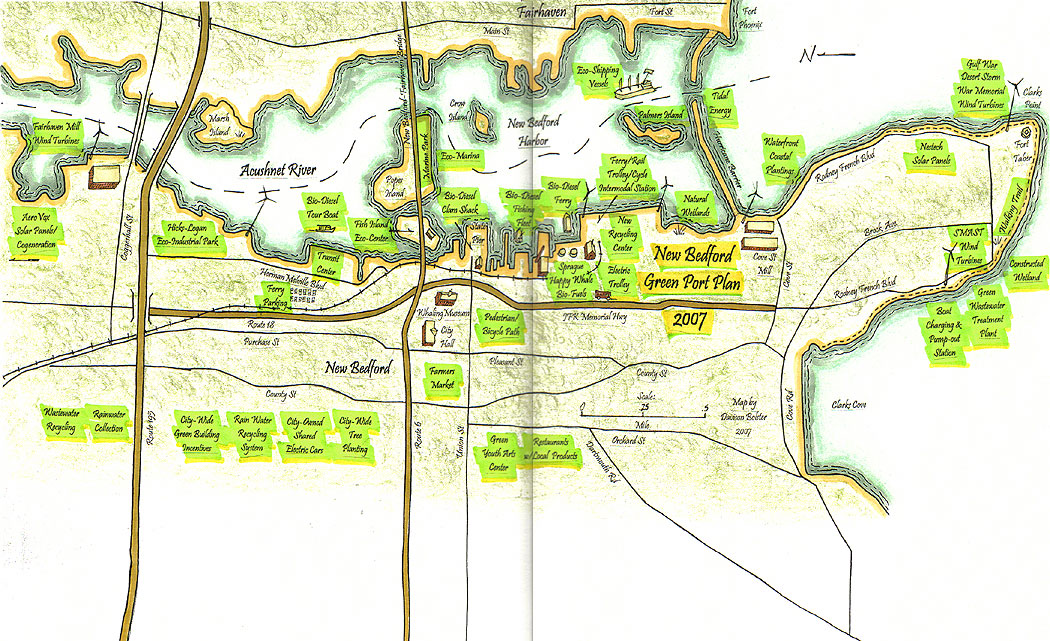 hand-drawn map of harbor