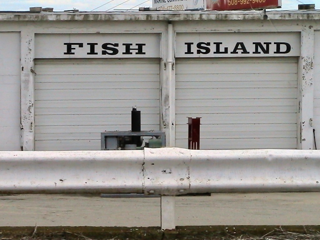Sign saying Fish Island.