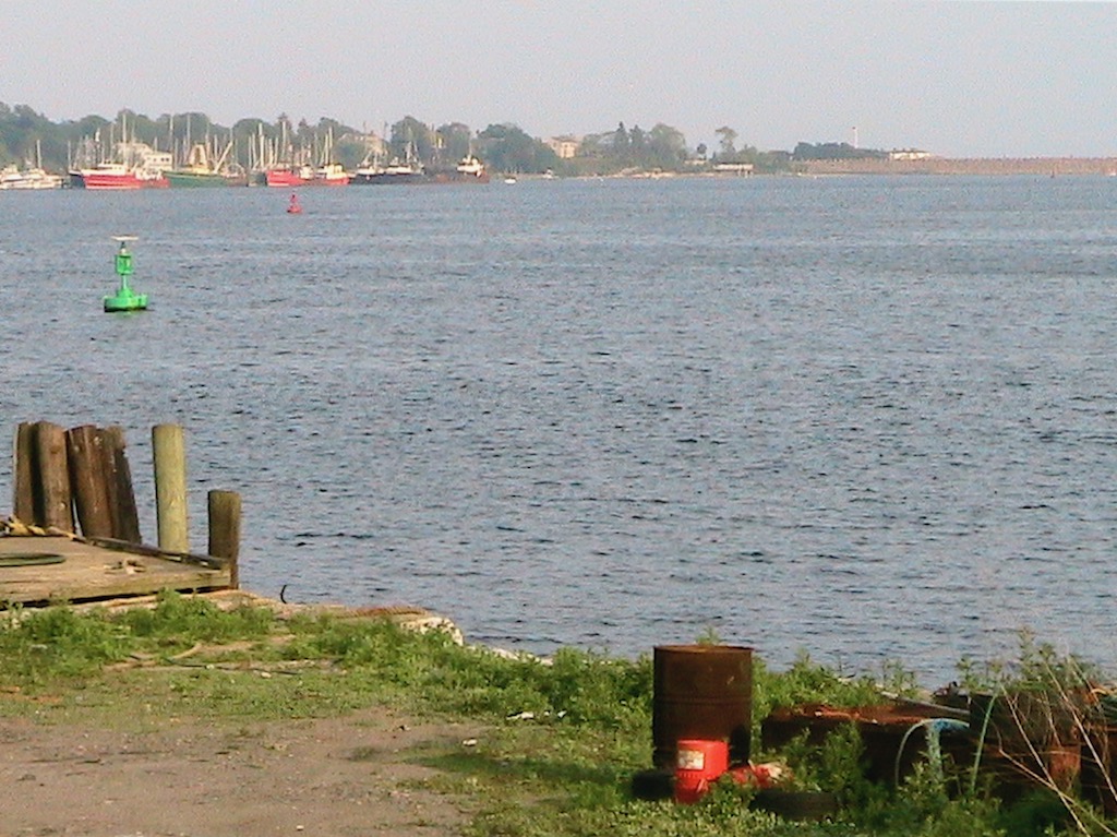 View of harbor from wharf.